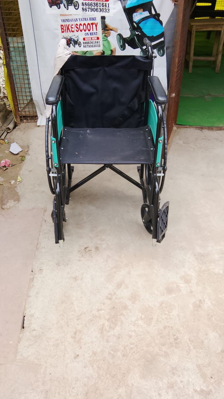 Wheelchair rental service available in Vrindavan for elderly pilgrims